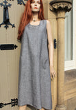 eva tralala ladies loose linen sundress pimprenelle black marl